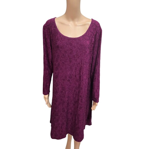 More Jazz women's size 16 purple long sleeve floral dress knee length classy - Picture 1 of 3